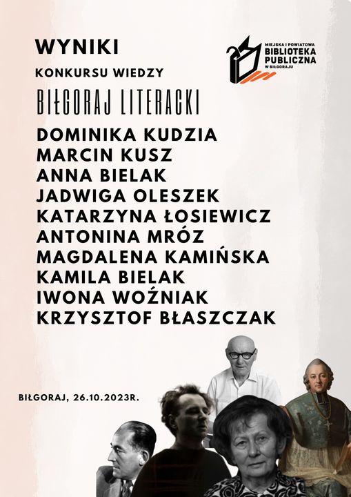 Wyniki konkursu wiedzy "Biłgoraj literacki"